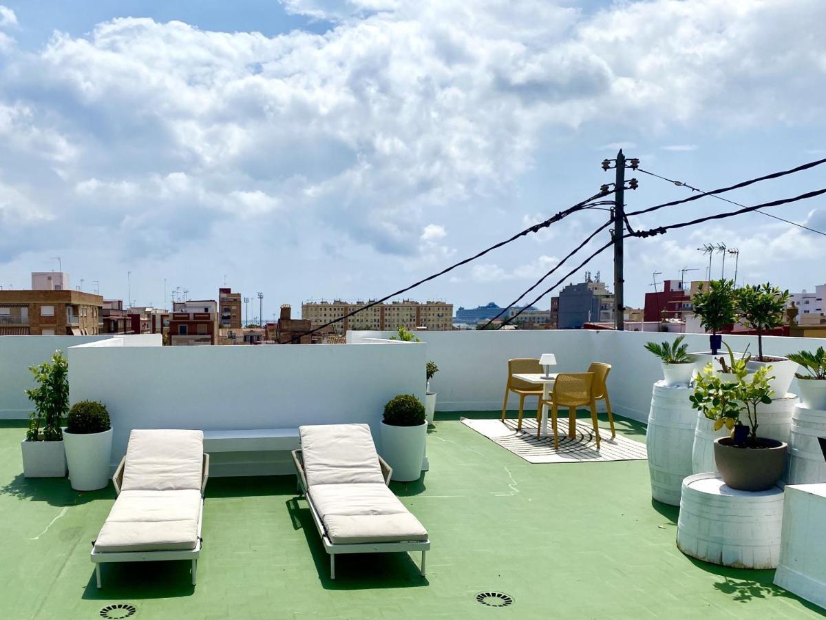 Apartamento 2 Hab En Malvarrosa A Metros De La Playa, Con Terraza Y Zonas Comun 3D Valencia Exterior foto
